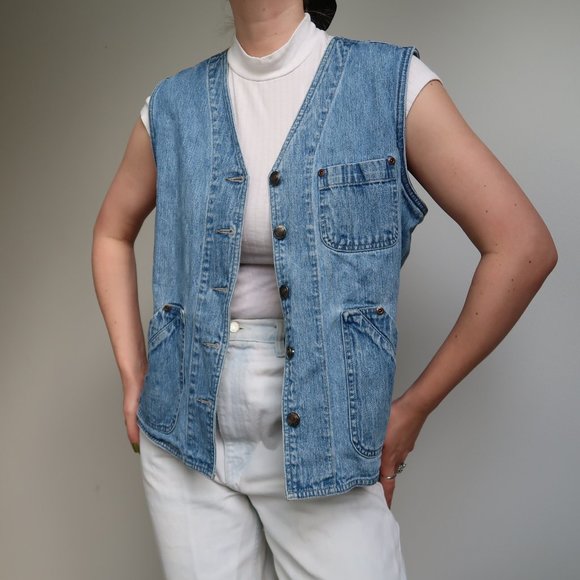 Vintage 90's denim vest - Picture 4 of 5
